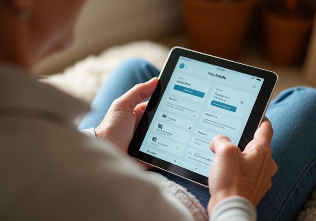 Senior korzystający z aplikacji zdrowotnej